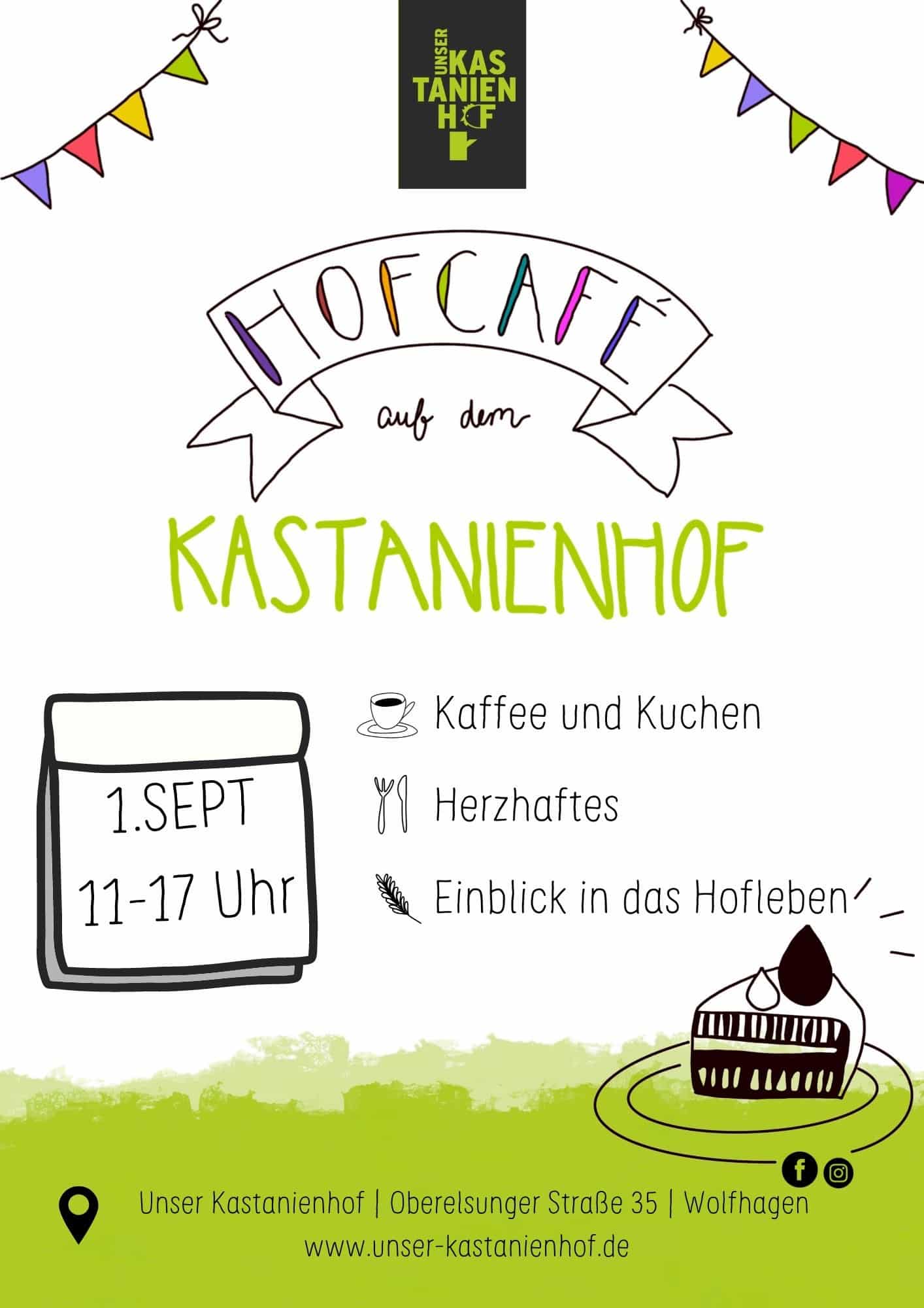 Plakat Hofcafé auf dem Kastanienhof